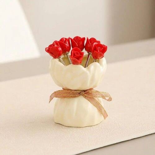 Rose Fruit Forks Set Dessert Forks Decorative Dinnerware