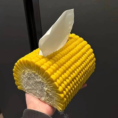Novelty Corn Shaped Tissue Box Holder 3D Realistic Maize