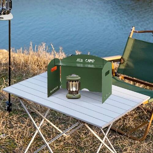Folding Camping Gas Stove Windshield with Storage Layer