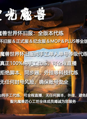 魔兽世界代练代打肝怀旧经典旧世60服练等级哈霍兰硬核手工1-60级
