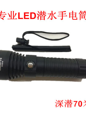 超亮远照CREE L2专业潜水LED强光战术手电筒 深潜水70米 1000流明