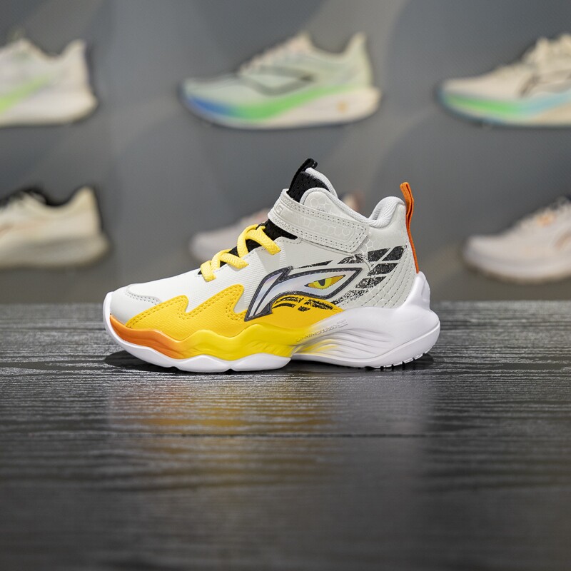 李宁篮球鞋男小童2025秋冬新款魔术贴减震耐磨回弹运动鞋YKBV124