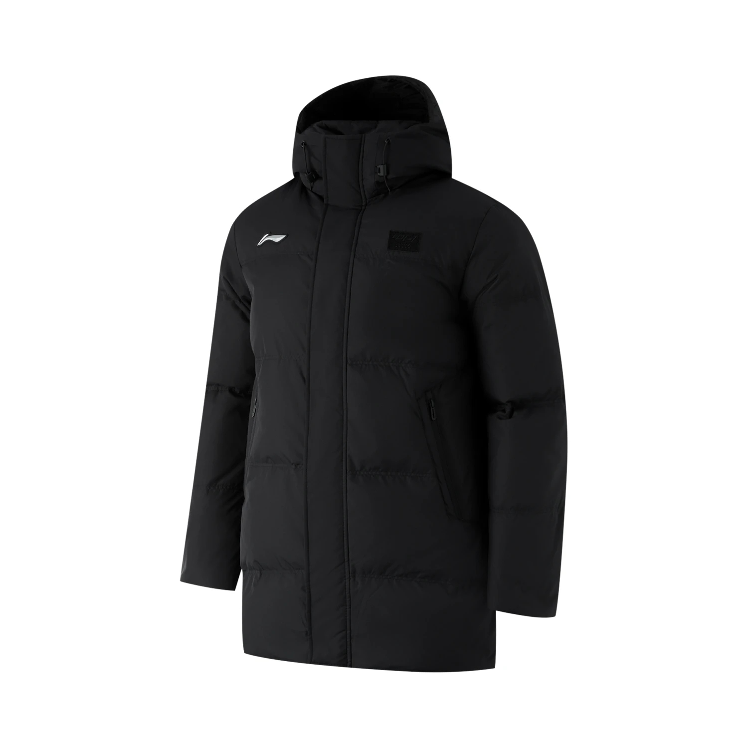 李宁中长羽绒服连帽保暖防风外套