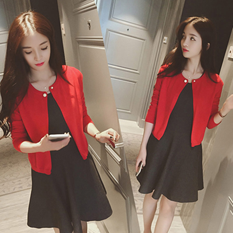 针织衫女开衫2018春夏短款外套毛衣外搭薄款