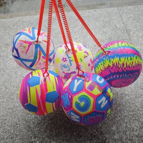 儿童七彩带绳链子球弹力