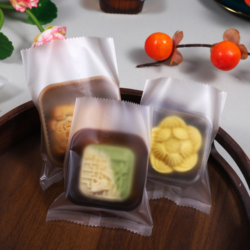 透明磨砂月饼包袋机封100g80克蛋黄酥袋子食品级独立冰皮流心带托