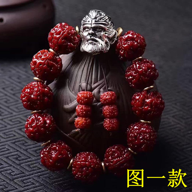尼泊尔包浆玉化5瓣大金刚手链 机刷包浆金刚菩提佛珠手串 男女款