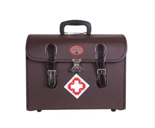 皮质药箱 出诊箱药箱中医便携医疗箱  兽皮革收纳箱