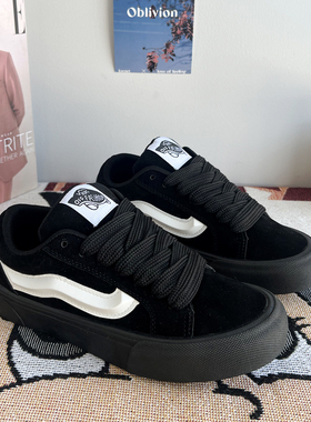 黑色鞋子男鞋休闲板鞋百搭增高 冬季新款情侣面包鞋潮流帆布鞋女