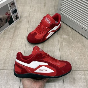 新款 红色鞋 高街运动鞋 男款 女休闲 美式 夏季 情侣板鞋 德训鞋 子男鞋