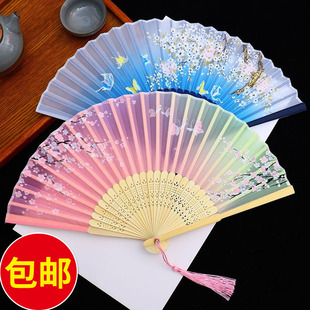 古风扇子折扇中国风汉服女旗袍舞蹈跳舞儿童学生夏日随身折叠小扇