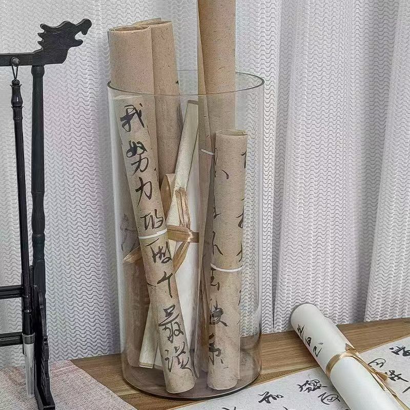 【工厂直销】书法纸筒收纳筒透明塑料整理盒大容量宣纸书法收纳盒图片