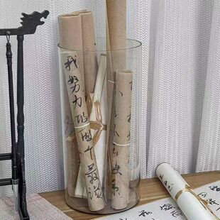 【工厂直销】书法纸筒收纳筒透明塑料整理盒大容量宣纸书法收纳盒