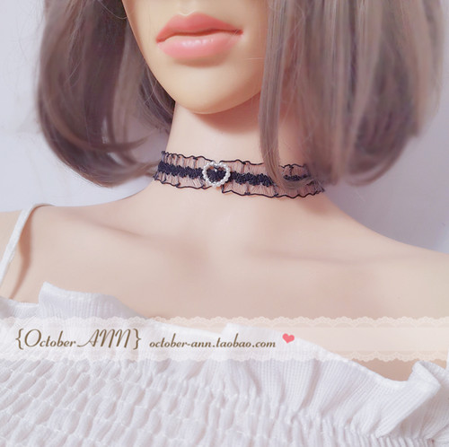choker蕾丝系带防过敏白色项圈