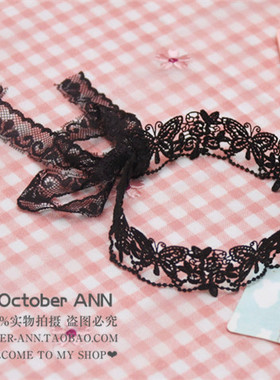 无扣项链白色黑色蕾丝绑带锁骨链欧美原宿风哥特式脖链原创设计