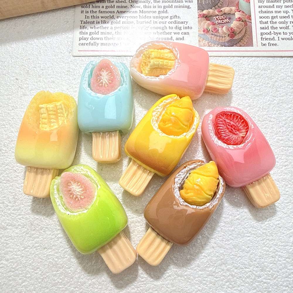 仿真水果雪糕diy树脂配件奶油胶滴胶手机壳美容手工食玩材料挂件图片