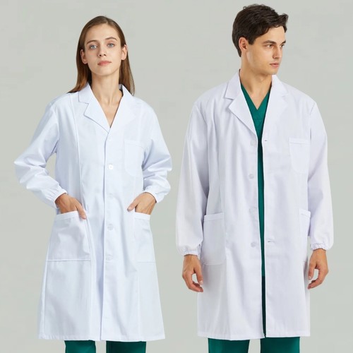 南丁格尔松紧袖白大褂医护工作服
