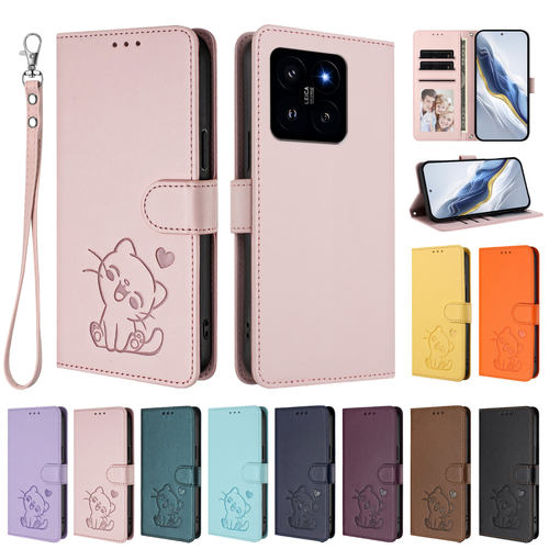 适用于小米14系列翻盖插卡皮套