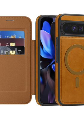 支持MagSafe磁吸翻盖皮套适用于Google Pixel 10手机壳插卡槽谷歌10 XL/ Pixel9A无线充保护套8PRO防摔外壳新