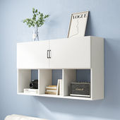 墙面实木书柜吊柜墙上书架置物柜挂壁式 储物柜收纳柜桌上挂墙书架