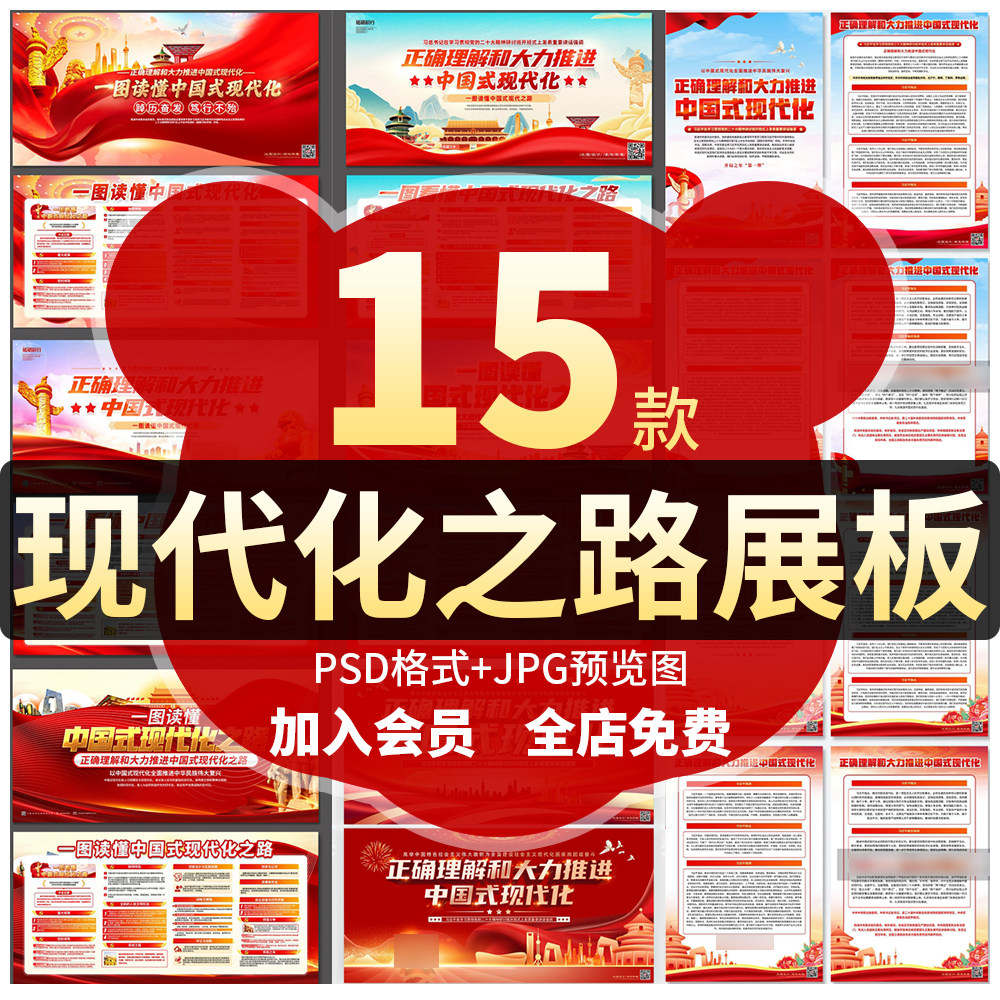 党建文化展板海报一图读懂中国式现代化之路PSD源文件设计素材怎么看?