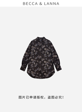 朵朵甄选 D0327 女士复古轻薄透气桑蚕丝电力纺花卉印花衬衫女装