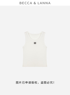 【朵姐臻选】D0263休闲百搭修身刺绣LOGO针织衫背心女装