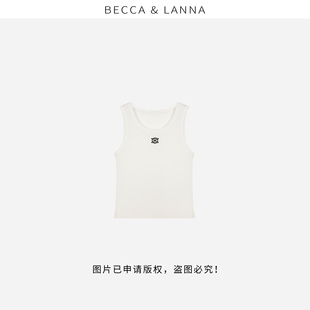 D0263休闲百搭修身 刺绣LOGO针织衫 背心女装 朵姐臻选