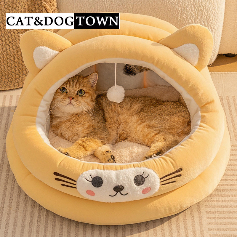 日本猫窝冬天保暖四季通用猫床半封闭安全感猫咪睡窝冬季宠物狗窝
