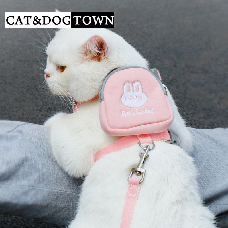 日本猫咪牵引绳背心式自背包泰迪