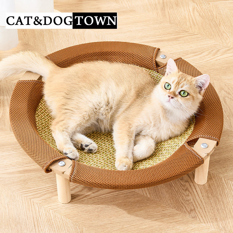 日本猫窝夏季降温藤编躺椅猫床猫咪凉窝四季通用小型犬宠物行军床