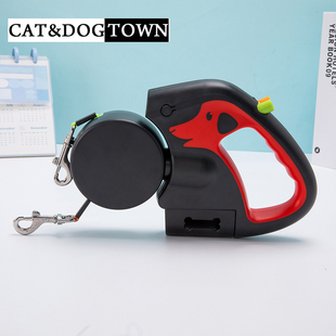 日本双头牵引绳一拖二防缠绕两只大型犬自动伸缩防爆冲遛狗绳神器