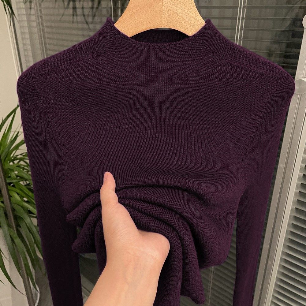 半高领精纺美丽诺羊毛秋冬无缝一体百搭打底衫女针织一线成衣毛衣,女装/女士精品,毛针织衫,淘宝优惠券,粉丝福利购,淘宝优惠卷