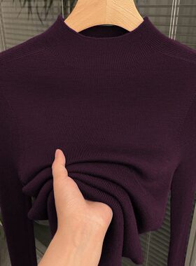 半高领精纺美丽诺羊毛秋冬无缝一体百搭打底衫女针织一线成衣毛衣