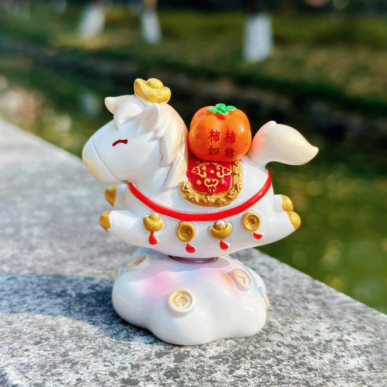 【马上来才】白马降铃柿柿如意 转转飞马桌面摆件 7681,家居饰品,装饰摆件,淘宝优惠券,粉丝福利购,淘宝优惠卷