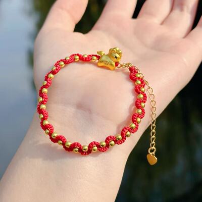 【珠来云转】金色马年转云珠 如意红绳 新中式手绳 3719