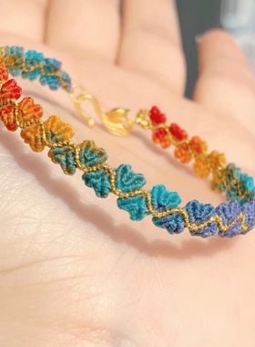 杭州灵隐景区马年新款情侣爱心绳新年好彩头锦鲤手工编织礼物手链