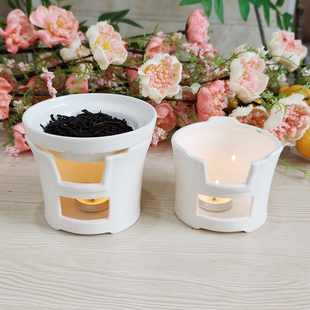 陶瓷烤茶炉蜡烛香薰炉可干烧雪松草杖熏香炉加热烛火温茶器小壁炉