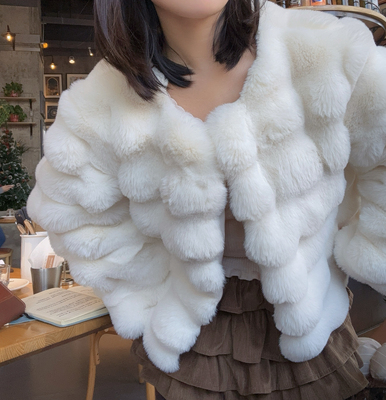 穿上像拥抱云朵~可爱软糯韩系水波纹毛毛绒绒短外套很像皮草质感