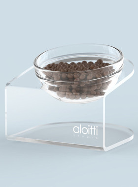 韩国代购~[HaBe]aloitti亚克力透明狗狗猫咪食碗玻璃碗