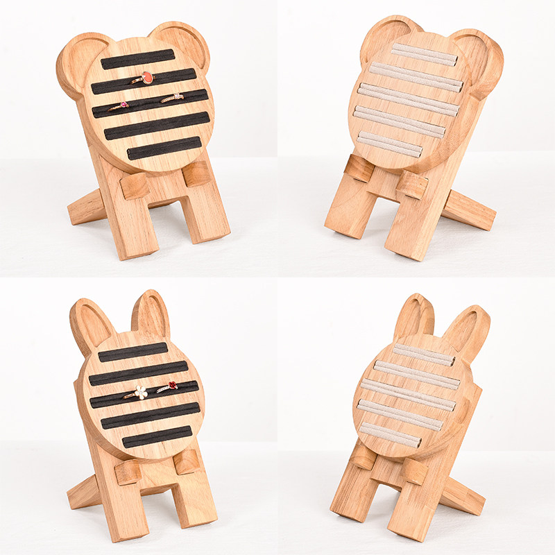 단단한 나무 링 보드 쥬얼리 디스플레이 스탠드 나무 귀걸이 보드 나무 디스플레이 스탠드 데스크탑 쥬얼리 디스플레이 소품