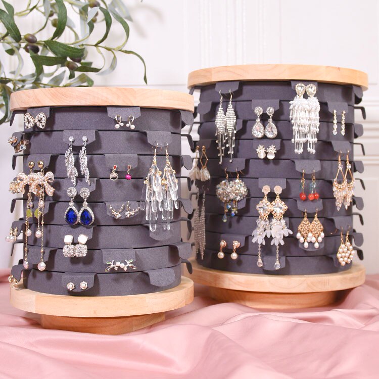 BEIHENG 회전 대용량 귀걸이 랙 단단한 보석 랙 삽입 귀걸이 보드 이동식 귀 와이어 디스플레이 랙