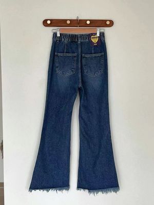 韩国东大门25年春季新款时尚百搭微喇牛仔裤女a153