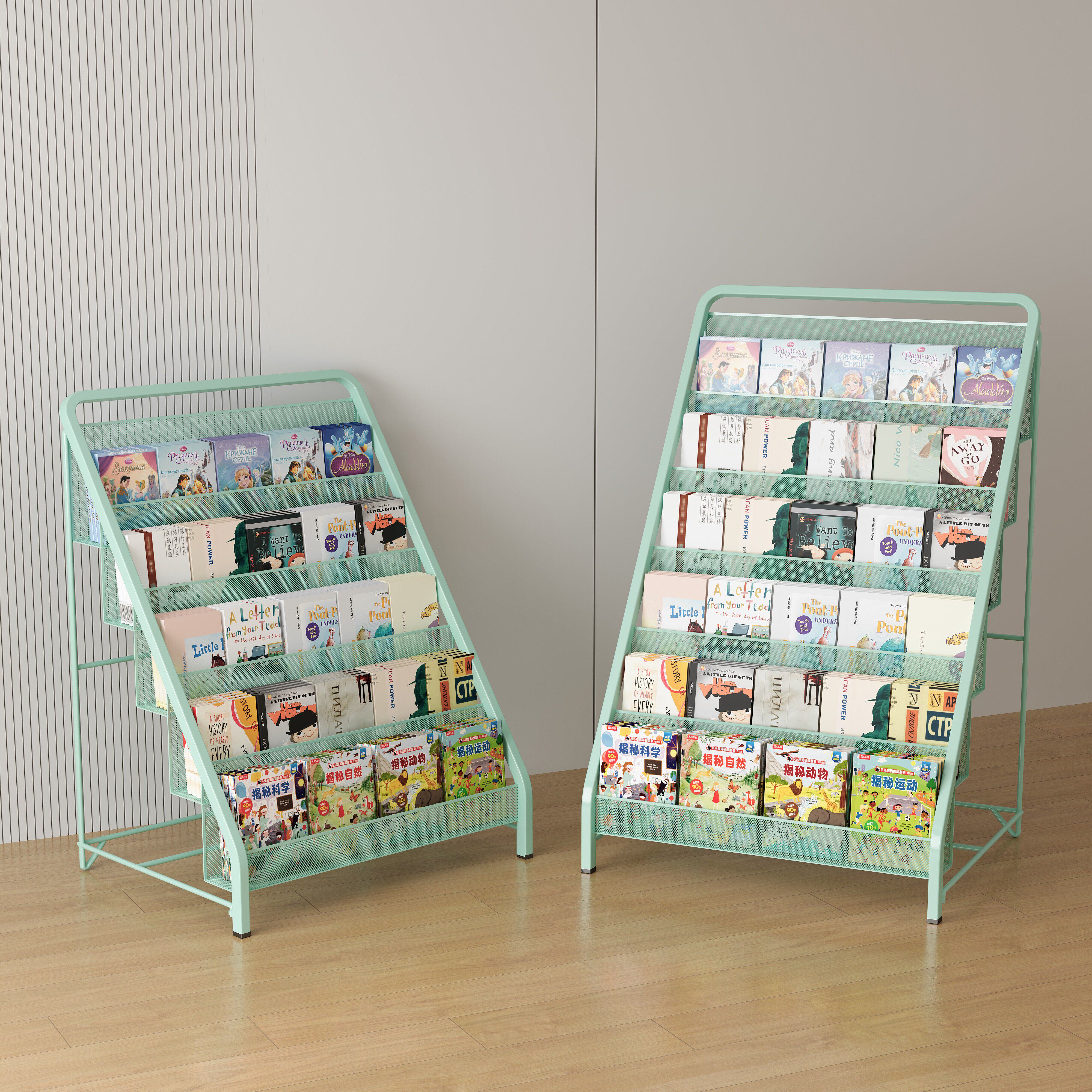 儿童绘本架走廊过道书架不占地方的极窄门后置物架落地收纳架铁艺