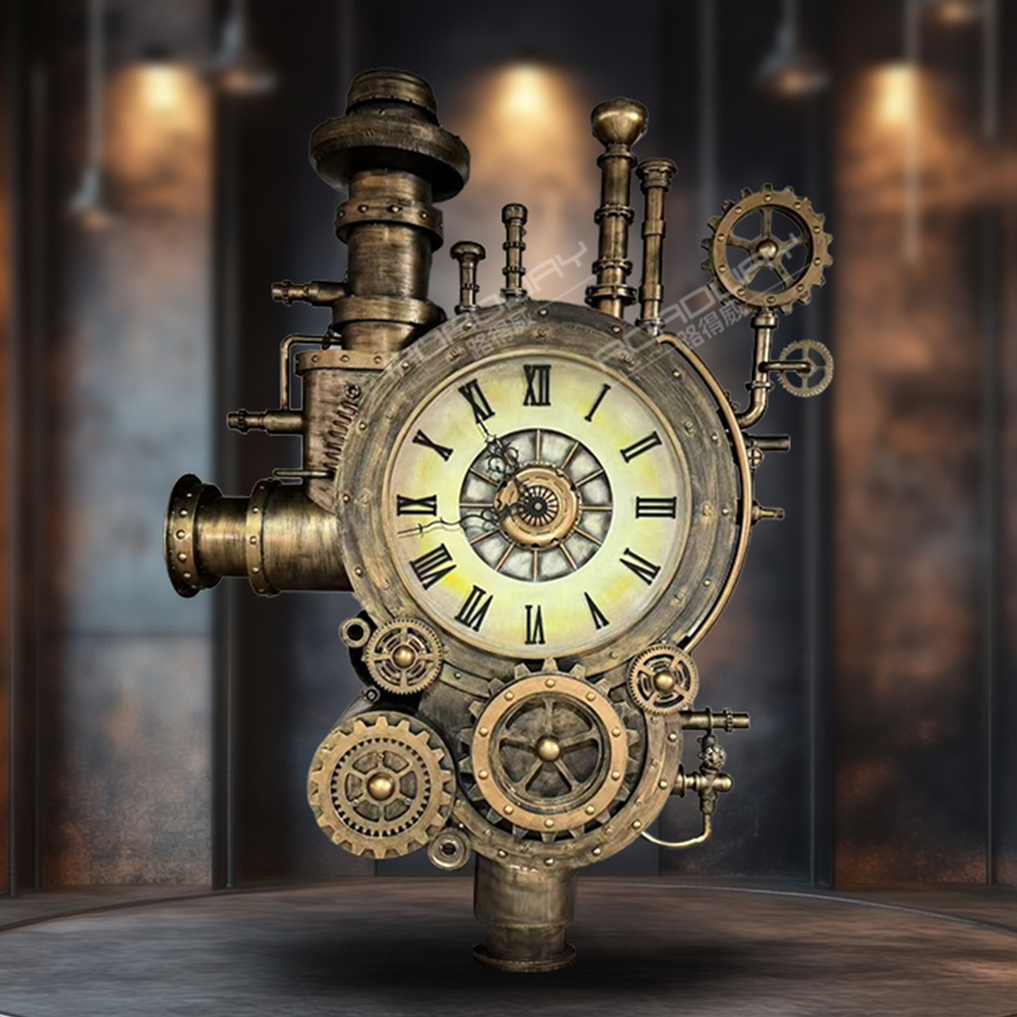 复古工业风创意蒸汽朋克金属铁艺机械大型齿轮钟表墙面装饰品挂件,家居饰品,壁饰,淘宝优惠券,粉丝福利购,淘宝优惠卷
