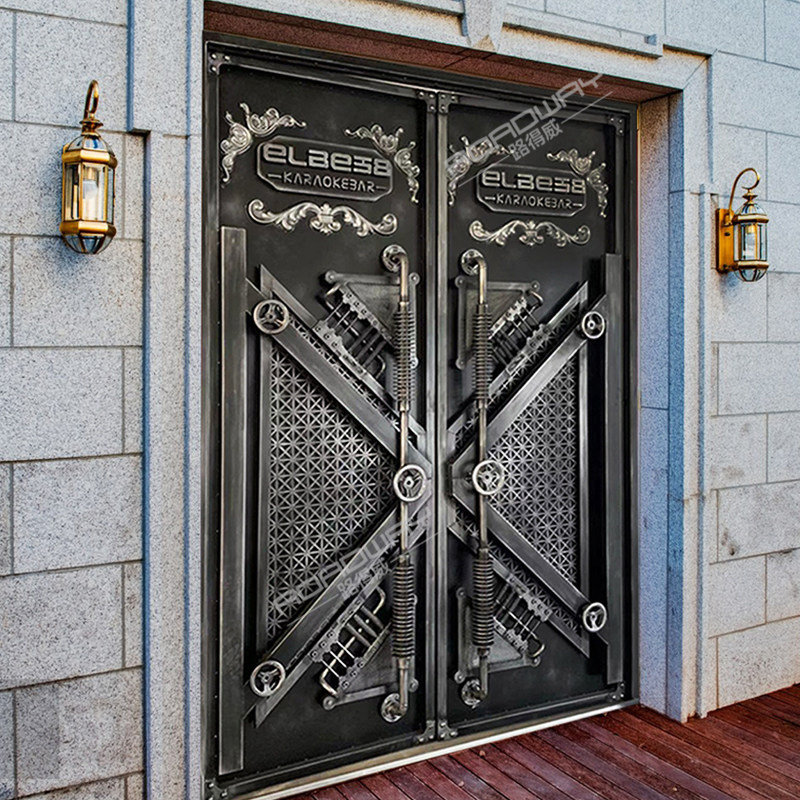 酒吧咖啡馆主题餐厅海鲜烧烤饭店复古工业风创意对开金属进户大门,全屋定制,进户门,淘宝优惠券,粉丝福利购,淘宝优惠卷