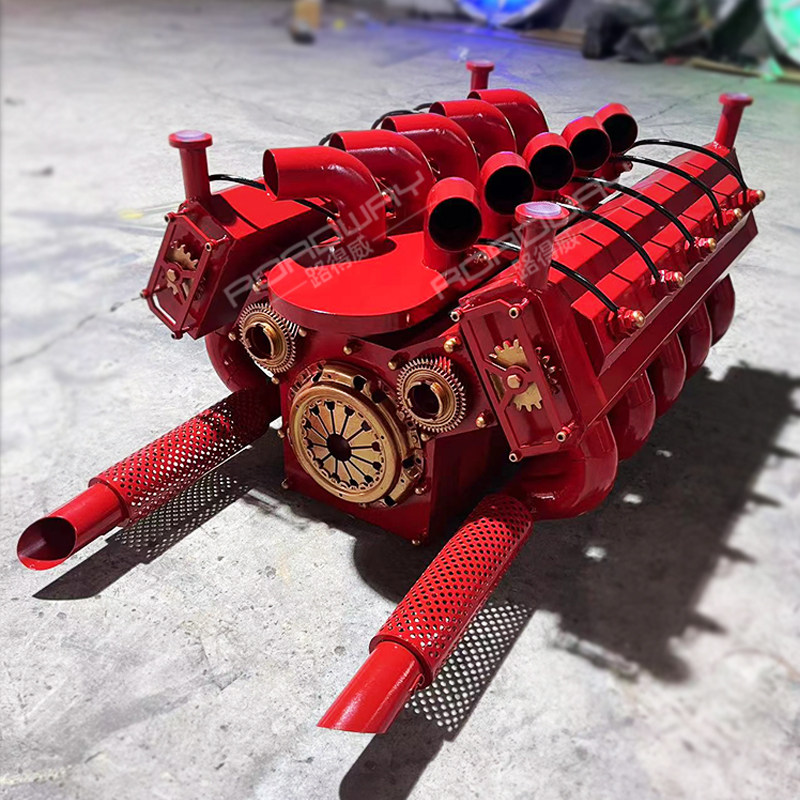 酒吧KTV工作室烧烤餐厅家居 创意工业风金属发动机茶几摆件装饰品