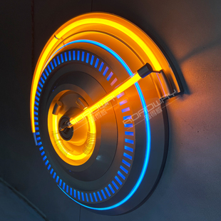 酒吧KTV台球厅复古未来风店铺LED背景墙面金属壁挂创意氛围装饰灯