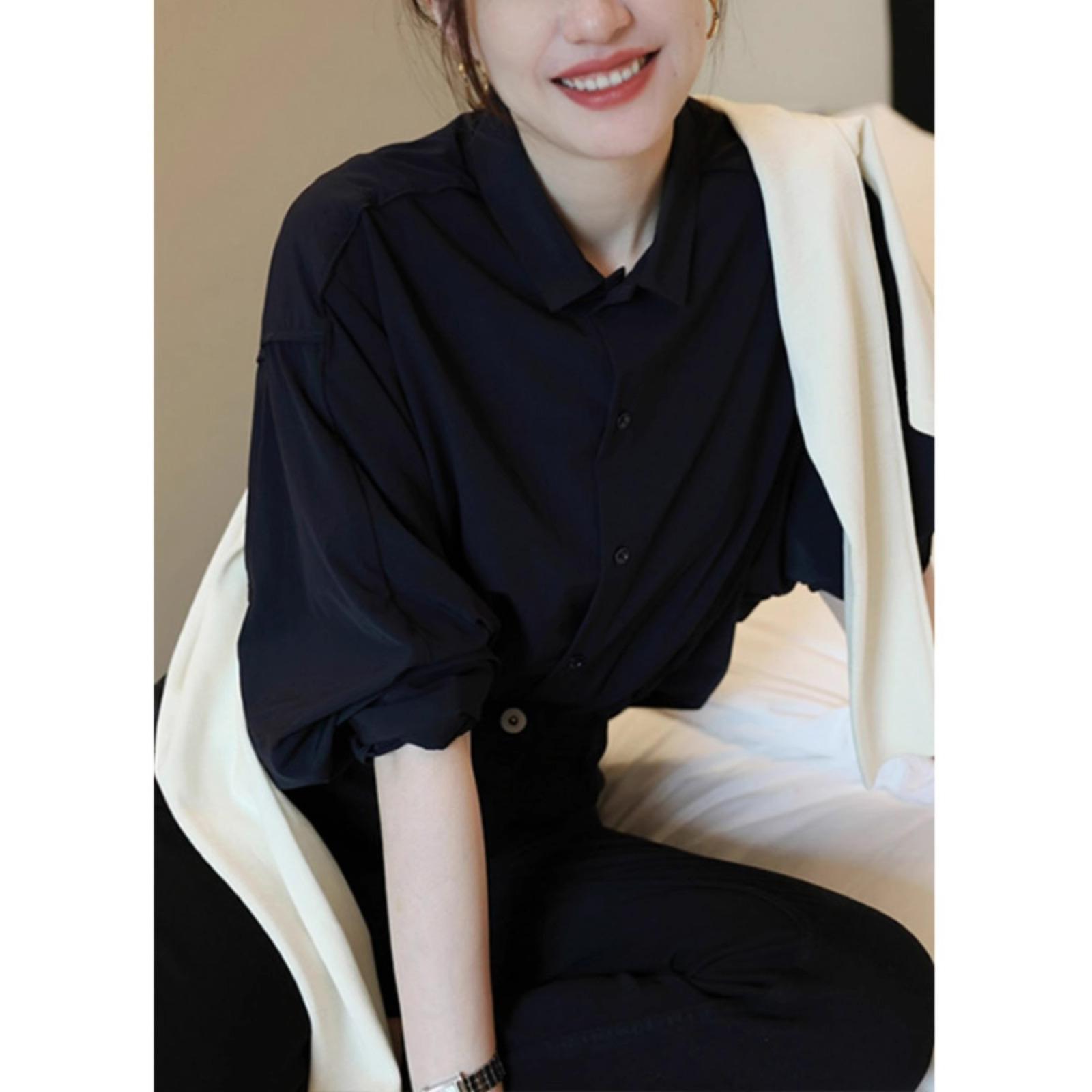 大码女装2025秋装新款胖mm高级感长袖衬衫女休闲通勤内搭雪纺上衣