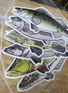 Huerco x PeterPerch防水鱼种贴纸
